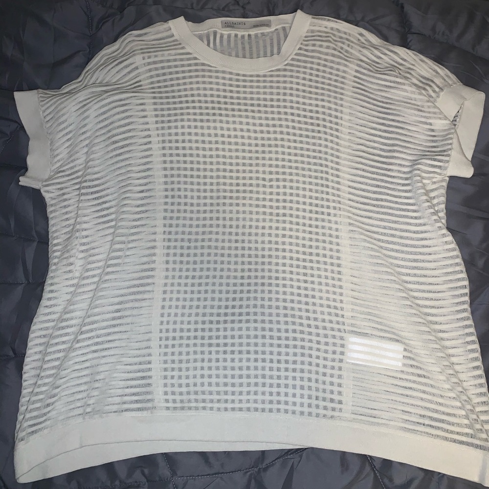 sheer white all saints top